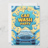 Uitnodiging voor autowasfeest – Schuimfeest (Voorkant)