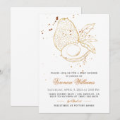 Uitnodiging voor avocado-Baby shower (Voorkant / Achterkant)