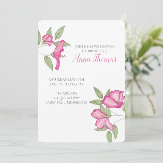 Uitnodiging voor Azalea Wedding (Staand voorkant)