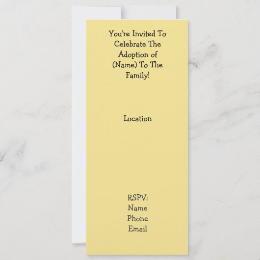 Uitnodiging voor baby-adoptietoestel - Kaukasus (Achterkant)