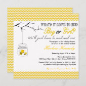 Uitnodiging voor baby Bee Shower Genderneutraal on (Voorkant / Achterkant)