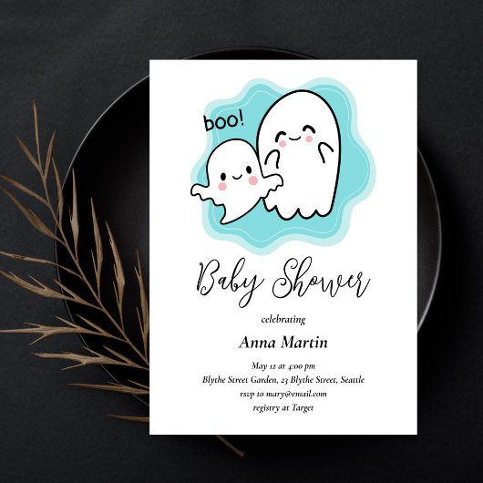 Uitnodiging voor baby Boo Ghost Shower