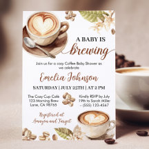 Uitnodiging voor Baby Borrel Koffie Baby Shower