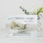 Uitnodiging voor baby Breath & Tea Cup (Staand voorkant)