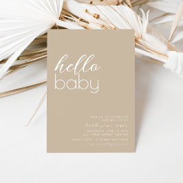 Uitnodiging voor baby feestje in beige template