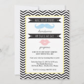 Uitnodiging voor baby geslacht onthulling feest (Voorkant)