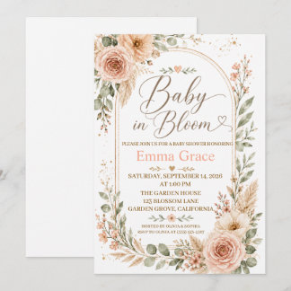 Uitnodiging voor Baby in Bloom Baby Shower