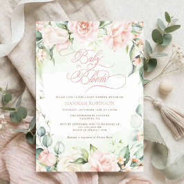 Uitnodiging voor Baby in Bloom Blush Bloemen Baby
