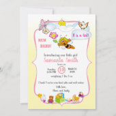 Uitnodiging voor baby introductie, meisje (Voorkant)