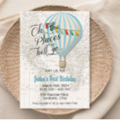 Uitnodiging voor baby jongen shower met hete lucht