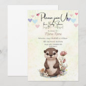 uitnodiging voor baby otterdouche (Voorkant / Achterkant)