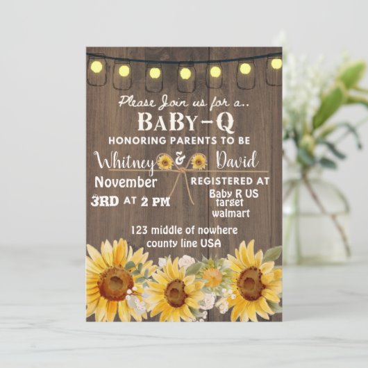 uitnodiging voor baby-Q (Staand voorkant)