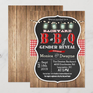 Uitnodiging voor baby Q BBQ met geslacht onthullin