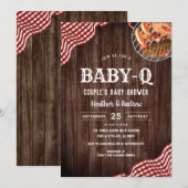 Uitnodiging voor baby-q picknick BBQ koppel baby s (Voorkant / Achterkant)