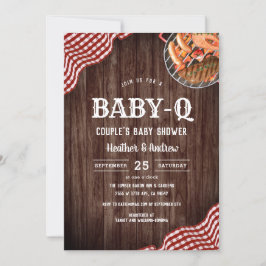 Uitnodiging voor baby-q picknick BBQ koppel baby s