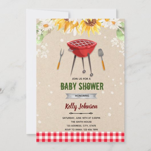 Uitnodiging voor baby Q-shower (Voorkant)