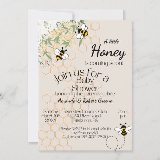 Uitnodiging voor baby shower (Voorkant)