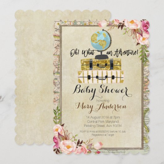 Uitnodiging voor  Baby shower (Voorkant / Achterkant)