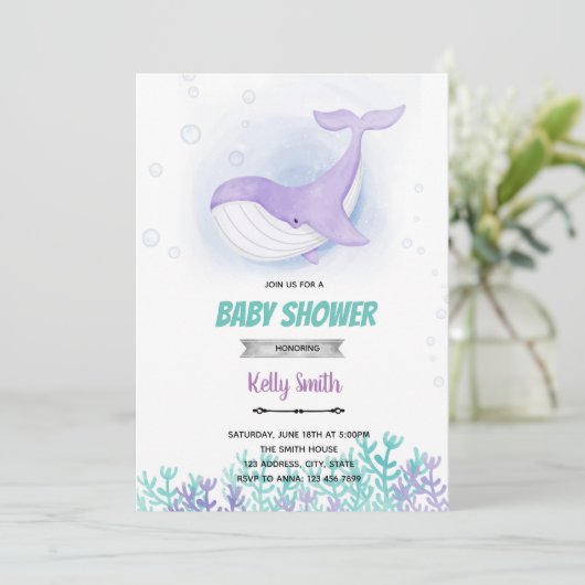 Uitnodiging voor baby shower (Staand voorkant)