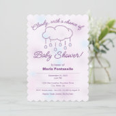Uitnodiging voor baby shower (Staand voorkant)