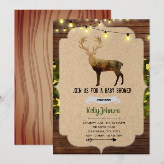 Uitnodiging voor baby shower (Voorkant / Achterkant)