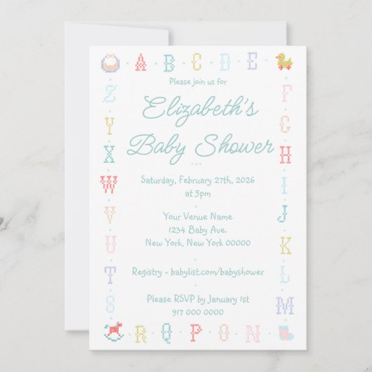 Uitnodiging voor baby shower (Voorkant)