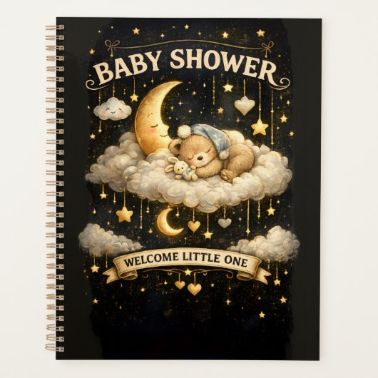 Uitnodiging voor Baby Shower Avontuur Planner (Voorkant)