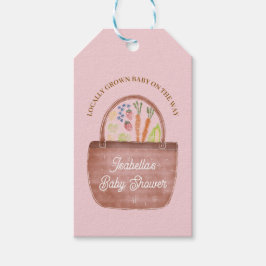 Uitnodiging voor Baby Shower 'Baby Meisje Boerenma Cadeaulabel