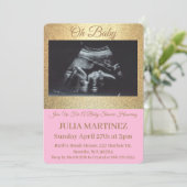 Uitnodiging voor baby shower - Baby Sonogram (Staand voorkant)