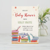 Uitnodiging voor baby shower boeken (Staand voorkant)