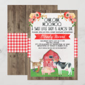 uitnodiging voor baby shower-boerderij (Voorkant / Achterkant)