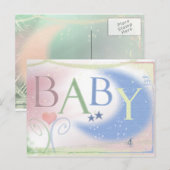 uitnodiging voor baby shower-briefkaart (Voorkant / Achterkant)