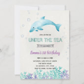Uitnodiging voor baby shower Dolphin (Voorkant)