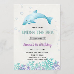 Uitnodiging voor baby shower Dolphin