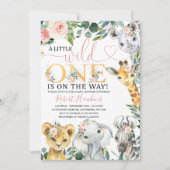 Uitnodiging voor Baby shower Editable Girl Safari (Voorkant)