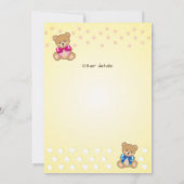 Uitnodiging voor baby shower, er is een tweeling (Achterkant)