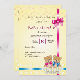 Uitnodiging voor baby shower, er is een tweeling