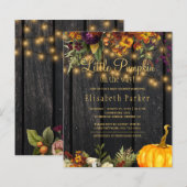 Uitnodiging voor baby shower herfst najaar begroti (Voorkant / Achterkant)