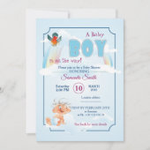 Uitnodiging voor baby shower, het is een jongen (Voorkant)