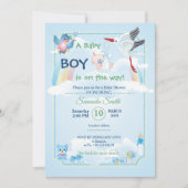 Uitnodiging voor baby shower, het is een jongen (Voorkant)