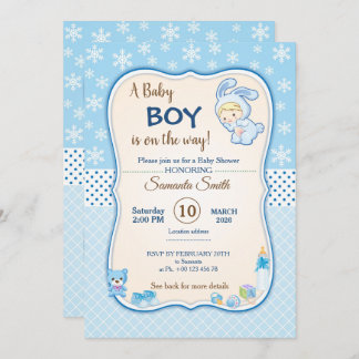 Uitnodiging voor baby shower, het is een jongen