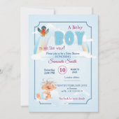 Uitnodiging voor baby shower, het is een jongen (Voorkant)