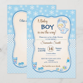 Uitnodiging voor baby shower, het is een jongen