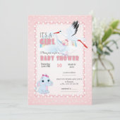 Uitnodiging voor baby shower, het is een jongen (Staand voorkant)