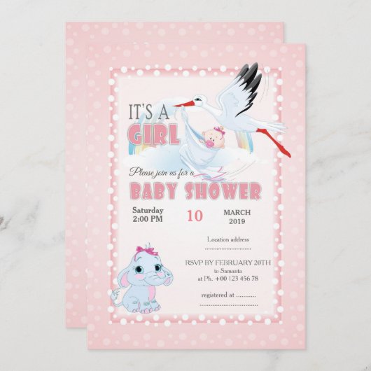 Uitnodiging voor baby shower, het is een jongen (Voorkant / Achterkant)