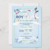 Uitnodiging voor baby shower, het is een jongen (Voorkant)