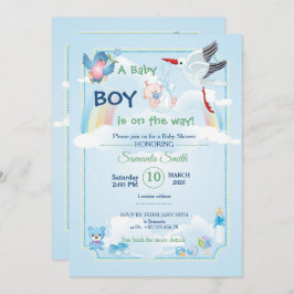 Uitnodiging voor baby shower, het is een jongen