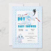 Uitnodiging voor baby shower, het is een jongen (Voorkant)