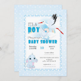 Uitnodiging voor baby shower, het is een jongen