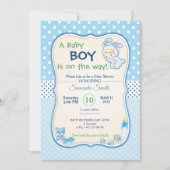 Uitnodiging voor baby shower, het is een jongen (Voorkant)